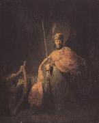 REMBRANDT Harmenszoon van Rijn David playing the Harp for aul (mk330 oil painting artist